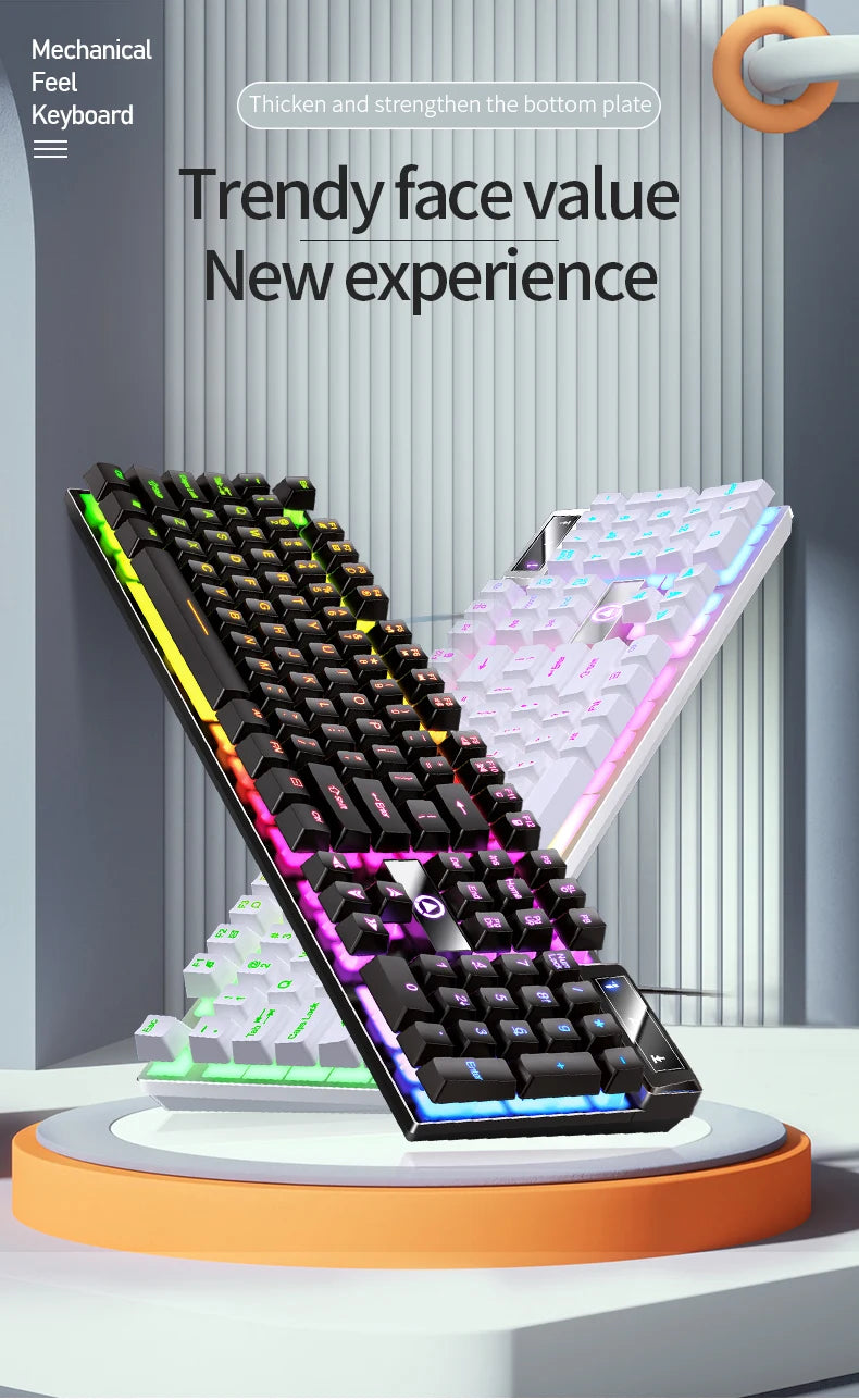 YINDIAO Keyboard Gaming Wired Laptop Desktops PC Computer Office Accessories Low Profile Gamer Keyboards With Numpad