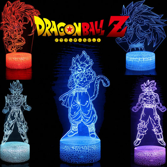 Dragon Ball Z Anime Figures Goku 3D Night Lights 16 Color Changing USB charging port Bedroom Decorations birthday gift